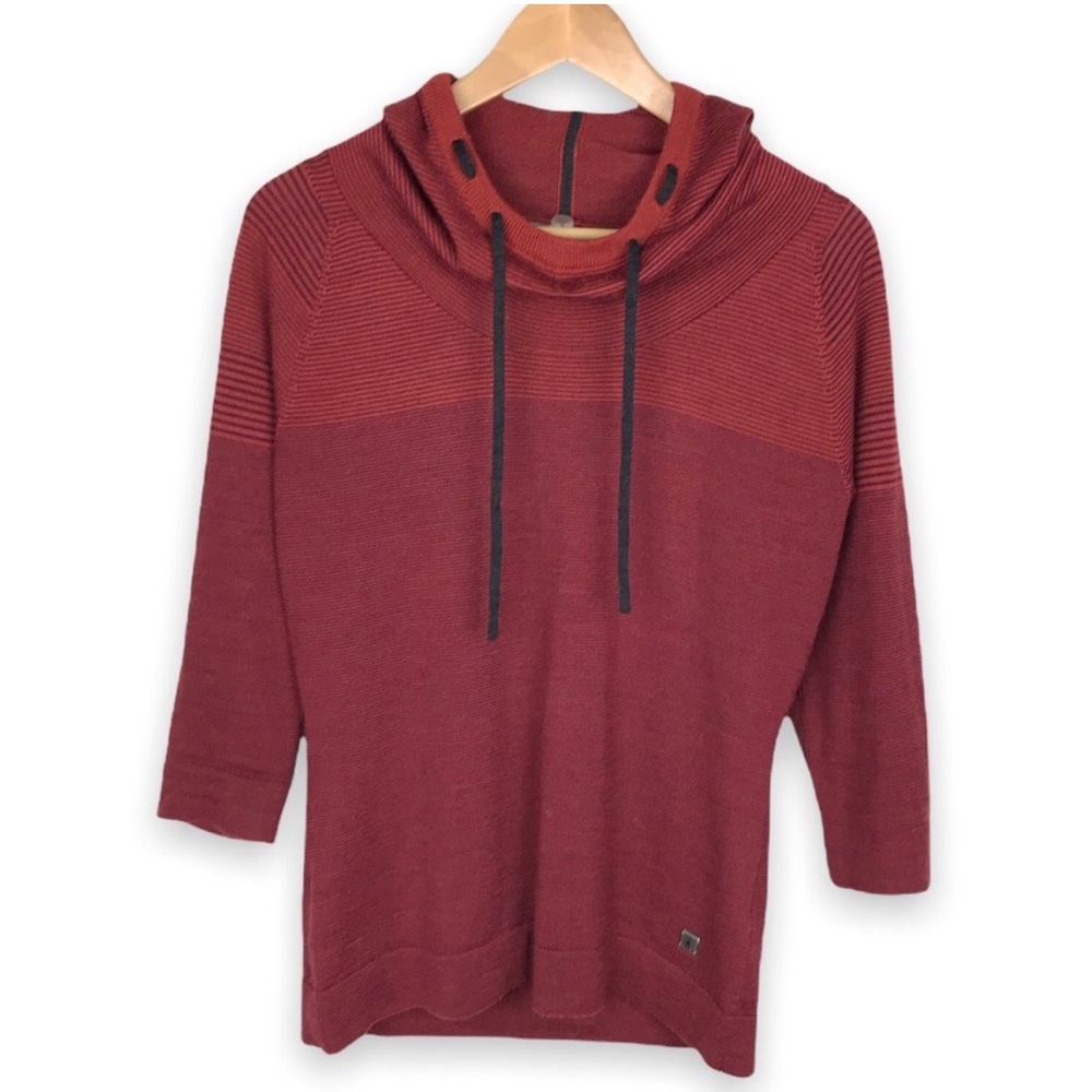 SmartWool Sky Pond Pullover Hoodie Stripes Merino Wool Blend Medium/Large